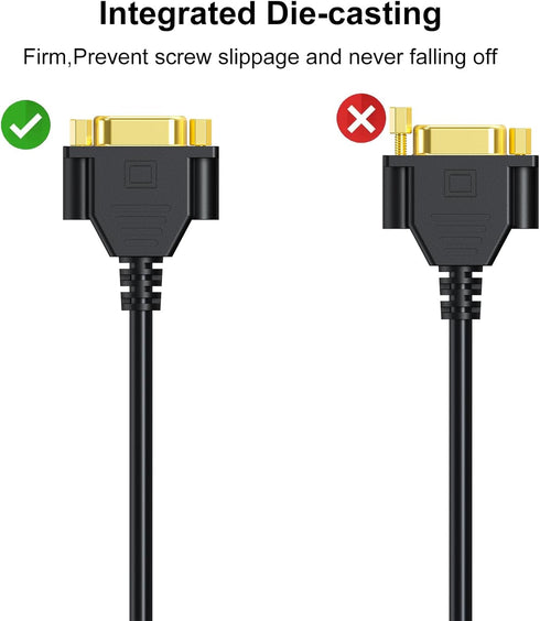 2-Pack VGA Extension Cable 6ft, Male to Female 15 Pin VGA Cord, Support 1080P Full HD for Laptop, PC