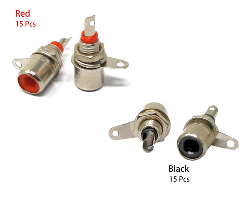 iexcell 30 Pcs Jack Panel Mount RCA Female Socket Connectors Adapter