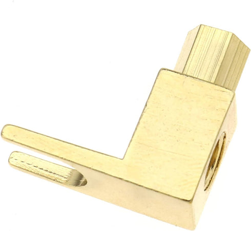 Create Idea 4pcs Brass Gold Plating Banana to Spade Adapter Connector for Audio Cables with 2 Screw-in Angles