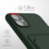 kwmobile 11 Case Compatible with Apple iPhone Case - TPU Phone Cover with Credit Card Holder - Dark Green
