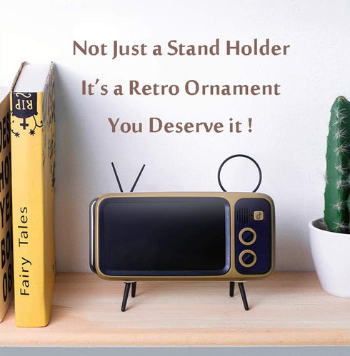 UnnFiko 12 13 14 11 Wireless Bluetooth Speakers Retro TV Style Stand Holder, Cartoon Desktop Bracket Desk Mount