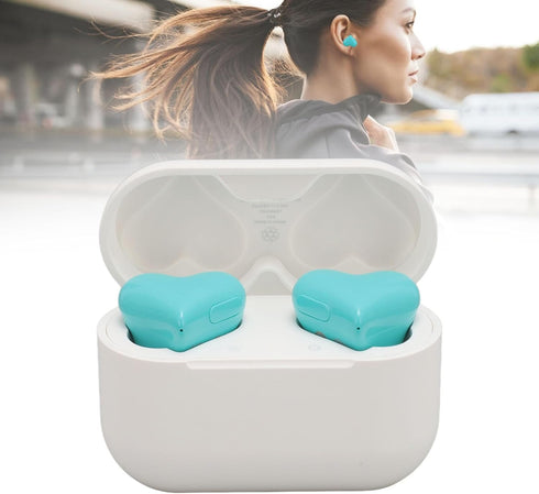 Jectse Wireless Earbuds, Heart Shaped Bluetooth Earbuds with Charging Case, Lightweight Noise Reduction Headphones