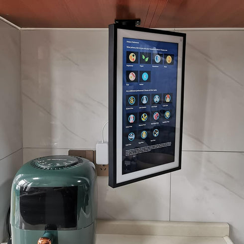 Under-Cabinet Mount for Amazon Echo Show 15, Keeps Device Off Counter, Turns Side to Side, Black