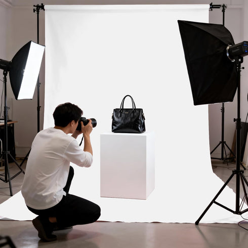 LYLYCTY 10x10FT White Large Screen Backdrop for Photography Zoom Meeting, Game Live Steaming and Photo Studio Shooting