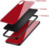 Designed for Samsung Note 10 Plus Cases, Tempered Glass Back + TPU Frame Hybrid Shell, Anti-Drop (Red)