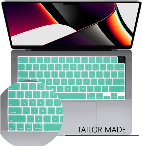 Stylish Keyboard Cover Silicone Protective Skin for MacBook Pro 14" 16" & Air 15" Clover Green