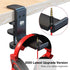 6amLifestyle Foldable Headphone Holder Hook Hanger Stand Under Desk - Metal Headset Wall Mount with Cable Organizer for