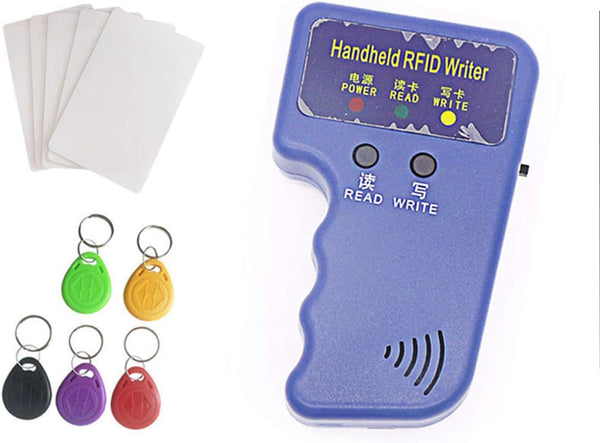 Handheld ID Copier RFID Smart ID Card Duplicator, Includes 5 T5577 Keychains and 5 T5577 Cards