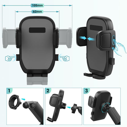 Cup Holder Phone Mount for Car with Expandable Base, Universal Multi Cup Phone Holder for All Cellphones
