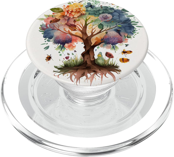 PopSockets PopGrip for MagSafe - Tree Of Life Colorful Watercolor Artwork