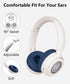 Wireless On-Ear Headphones Bluetooth with Microphone, Lightweight Foldable Wireless Headphones, Built-in LED Lights, FM