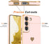 Teageo Light Pink Galaxy S22 5G Case for Women, Cute Love-Heart Luxury Bling Soft Back Cover with Camera Protection