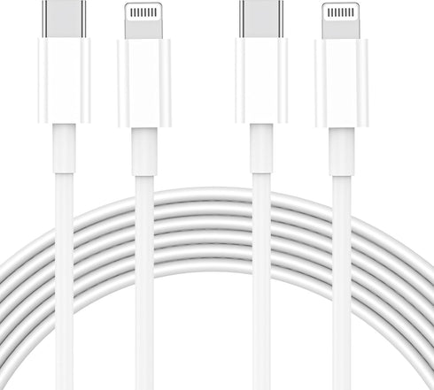 10FT USB C to Lightning Cable 2-Pack - Fast Charging for iPhone 14/13/12/11/XR/XS/X/8/iPad, MFi Certified.