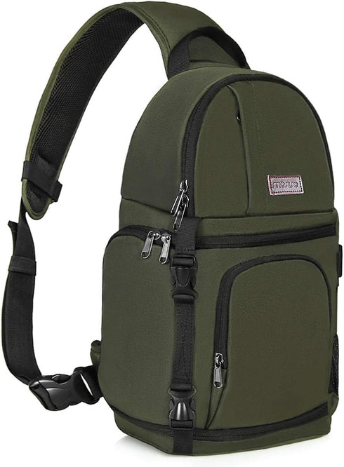 MOSISO Camera Sling Bag, Shockproof Photography Camera Backpack with Tripod Holder, Compatible with Canon/Nikon/Sony