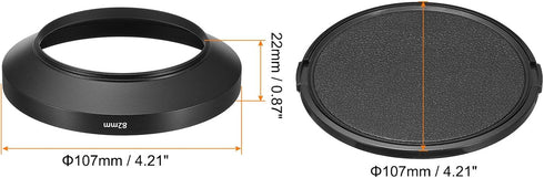 PATIKIL 82mm Lens Hood, Wide Angle Matte Surface Anti-reflective Inside Hood with Cap and Cleaning Cloth for Camera Lens, Black for Nikon, for Fujifilm, for Pentax, for Leica