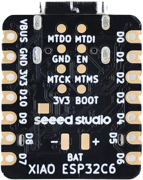 Seeed Studio XIAO ESP32C6, 2.4 GHz WiFi 6, Bluetooth 5.3, Zigbee, Smart Home Support for Arduino