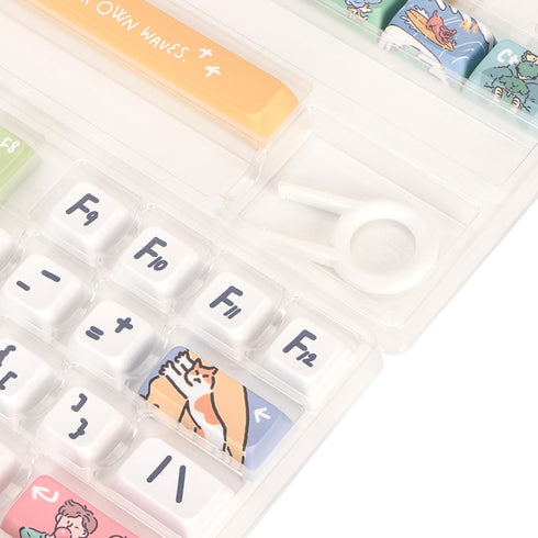 PBT 123 Keycaps, Cartoon Cute Keys, Universal Compatibility, XDA Like Height for 61 87 96 98 104 108 Mechanical
