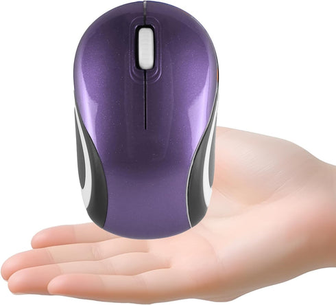 elec Space Mini Wireless Mouse for Kids, Portable Cordless Mice with USB Receiver, Purple