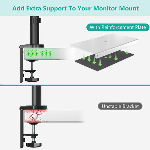 WALI Computer Monitor Arm Clamp, C Bracket Clamp, Steel Reinforcement, for Most Monitor Mount Stand Grommet C Clamp Installation (CGRP-W), White by WALI