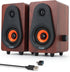 cinnkeyi 12W USB Computer Speakers 2026 Update Wooden Desktop Speakers with Dual Diaphragms,