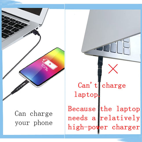 Universal USB to DC 5V Power Cord, 5FT with 10 Connector Tips (5.5x2.5, 4.8x1.7, 4.0x1.7, 4.0x1.35, 3.5x1