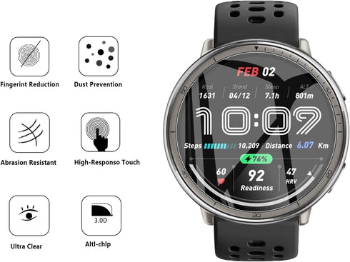 5 Pack Screen Protector for Amazfit Active 2 Smartwatch 44mm, Soft Flexible TPU Film Full Coverage HD Clear