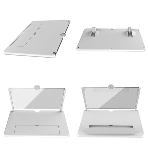 12" Mobile Phone Screen Magnifier, 3D HD Projector Screen for Movies, Foldable Stand, Supports All Smartphones (White)