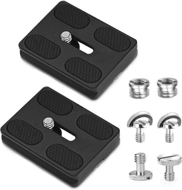 Universal Quick Release Plate for Tripod, Arca Swiss Plate with 1/4 Inch Slotted Screw, C-Ring/D-Ring Screw, 1/4"-3/8"