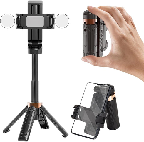 HYTAMY Phone Tripod, Selfie Stick Tripod for iPhone/Android with Remote & Light, Extendable