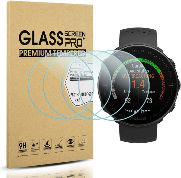 Diruite 4-Pack Screen Protector for Polar Vantage M/V - 2.5D 9H Hardness Ultra-Thin Tempered Glass Film