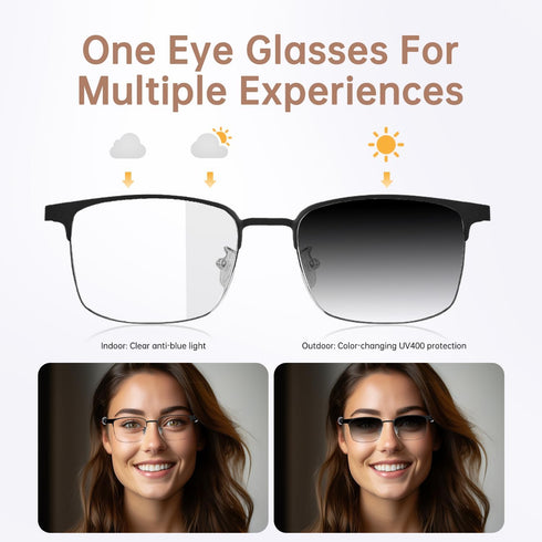 GenXenon AssistantGS06G Bluetooth Audio Smart Glasses, Blue Light Glasses for Women Men,Open Ear Sound Mic & Speakers