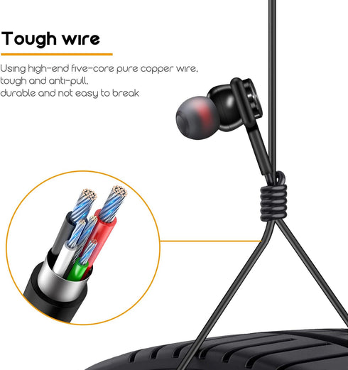 Wired Earphones in-Ear Headphones for iPhone 13 12/12 Mini 11 Pro/11 Pro Max, Stereo Noise Isolating Compatible with