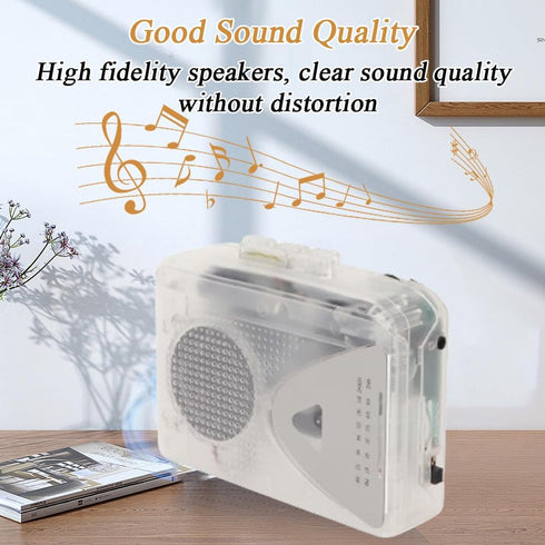 Portable Cassette Tape Player with FM AM Radio and Speaker, Stereo Cassette MP3 Tape Player, Battery and USB Power,