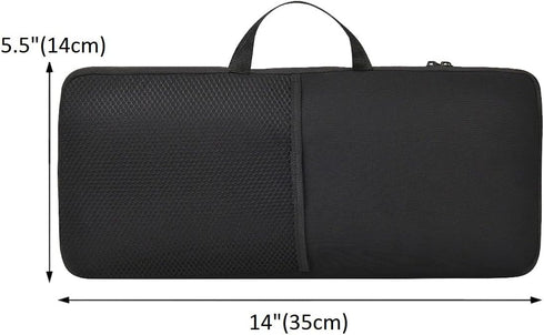 Soft Carrying Case for Logitech K400 Plus Wireless Touch, Portable Protection Sleeve Pouch with Handle Strap, Black