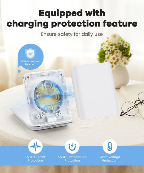 Wireless Samsung Charging Station, 15W Folding Travel Charger for Galaxy Z Flip 6/5/4, Compatible with iPhone