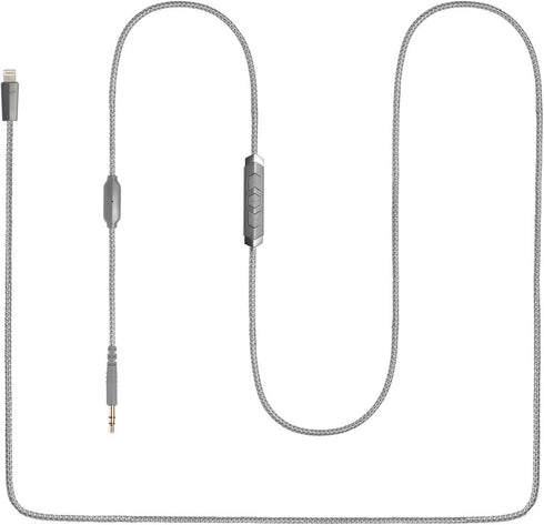 V-MODA Speakeasy DAC/AMP - Grey 3-Button Lightning Cable for superior audio quality.