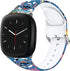 Stitch Holiday Pink Couple Bands Compatible with Fitbit Sense/Sense 2/Versa 3/Versa 4 Band Fancy Soft Sport Silicone Cartoon Holiday Strap Men Women