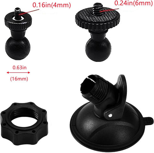 Glucrean 2 Dash Cam Mount Compatible with ORSKEY/BOOGIIO/Apexcam/Ajvvf Dashcam, Suction Cup Mount Easy to Install