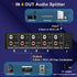 FlyroadUp 3.5mm 1 4 Aux + RCA L/R Audio Splitter in Out Stereo Analog Audio Distributor Box