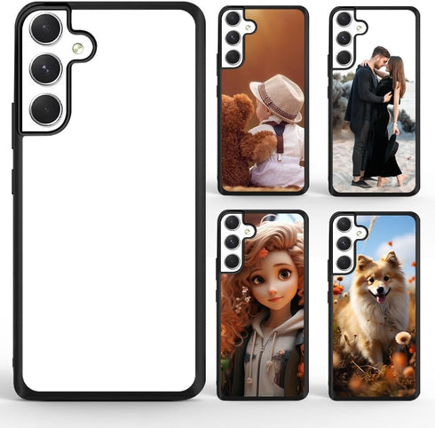 Galaxy A15 5G Case - 5 PCS Soft Slim TPU + Aluminum Blank, DIY Custom, Anti-Scratch, Shockproof, Protective Cover.