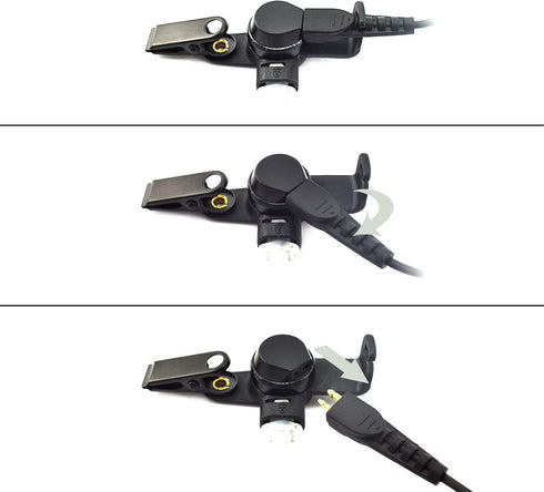 1.5-Wire Security & Surveillance Clear Acoustic Tube Earpiece Headset with PTT Button Mic for Kenwood, Baofeng &