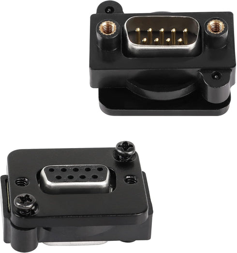 QIANRENON DB9 Panel Mount Straight Through Connector Adapter, 9-pin RS232 Serial Female to Male Coupler