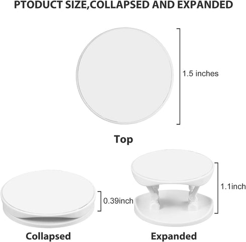Weewooday 30 Phone Grip Holder - Double-Sided Sticker Expanding Stand Holder for Almost Phone Cases, White.