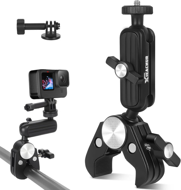 XIEACHUR Super Clamp Camera Mount Double Ball Head Magic Arm with 1/4 Inch