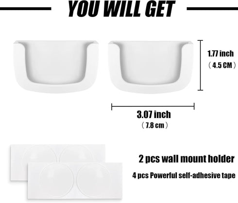 Upgraded 2 Pack Self-Adhesive Wall Mount Holder for Kasa Smart Security Camera EC60, No Drilling Easy Installation