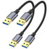 ApoJodly USB 3.0 Cable 1FT 2-Pack, Short USB A Male to Male Cord