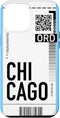 Chicago Air Ticket Phone Case for iPhone 14 Pro Max - Boarding Pass City Plane Design