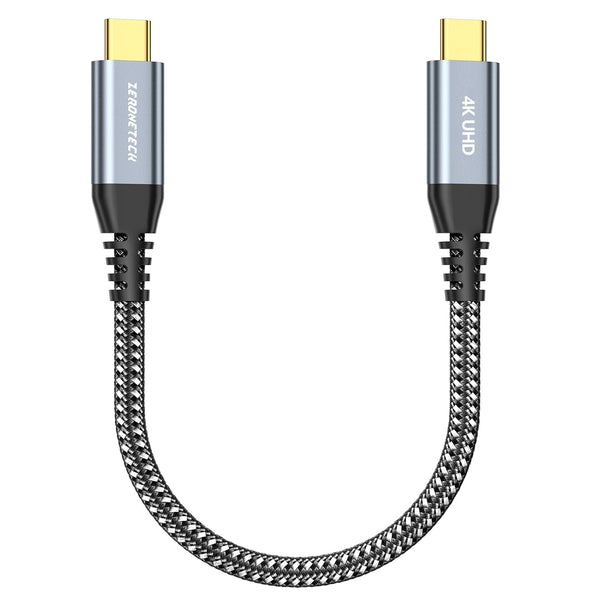 Short USB C to USB C Cable 1ft, USB C 3.2 Gen 2 20Gbps High Speed Data Transfer, 4K Monitor Cable 100W Fast Charging