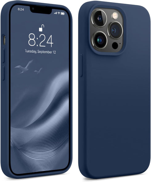AOTESIER iPhone 13 Pro Case, Navy Blue, Military Shockproof Liquid Silicone with Soft Anti-Scratch Microfiber Lining