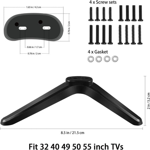 Ipetboom 2pcs 32-55in TV Stand - TV Legs for Screens to Table Holder Stand Tabletop Mount with Screws - Easy